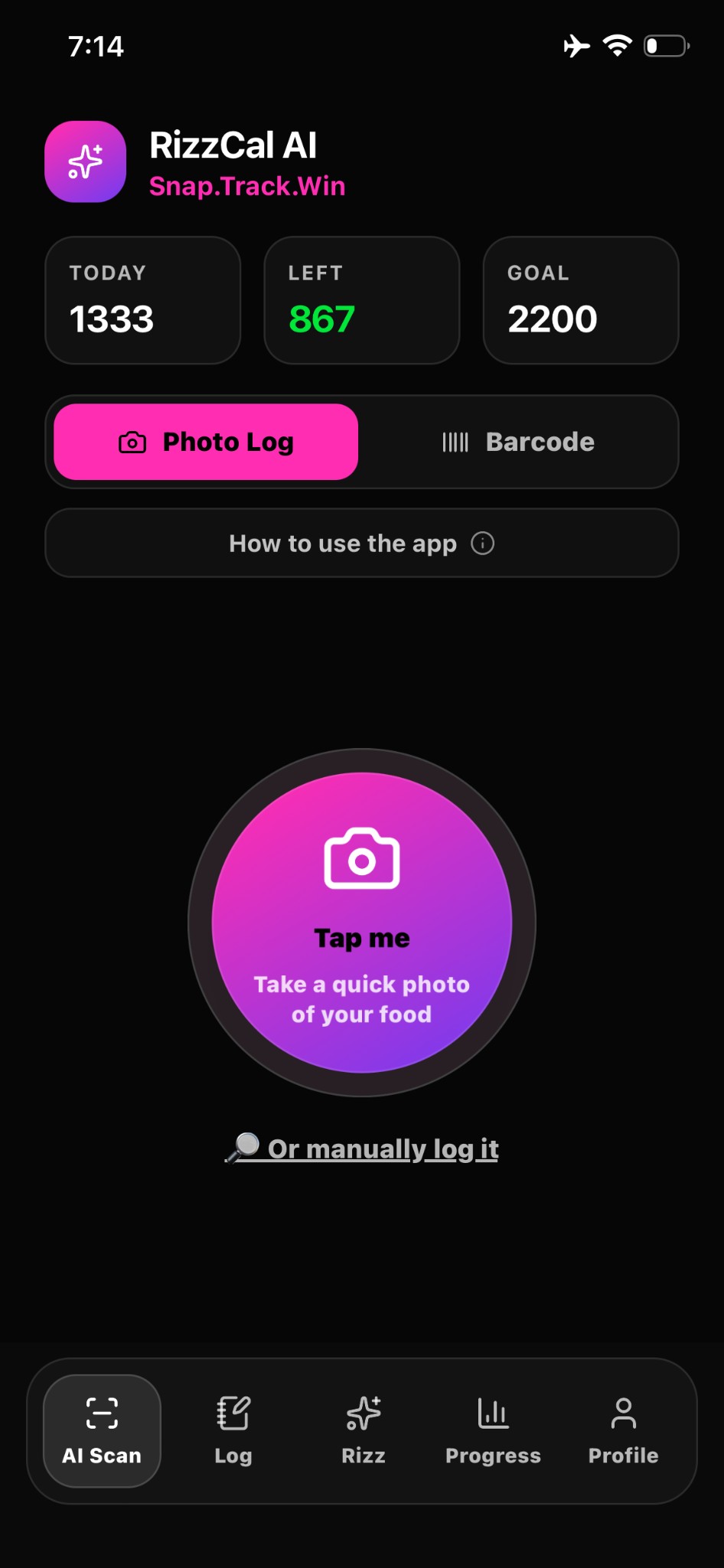 RizzCal AI – Scan your food